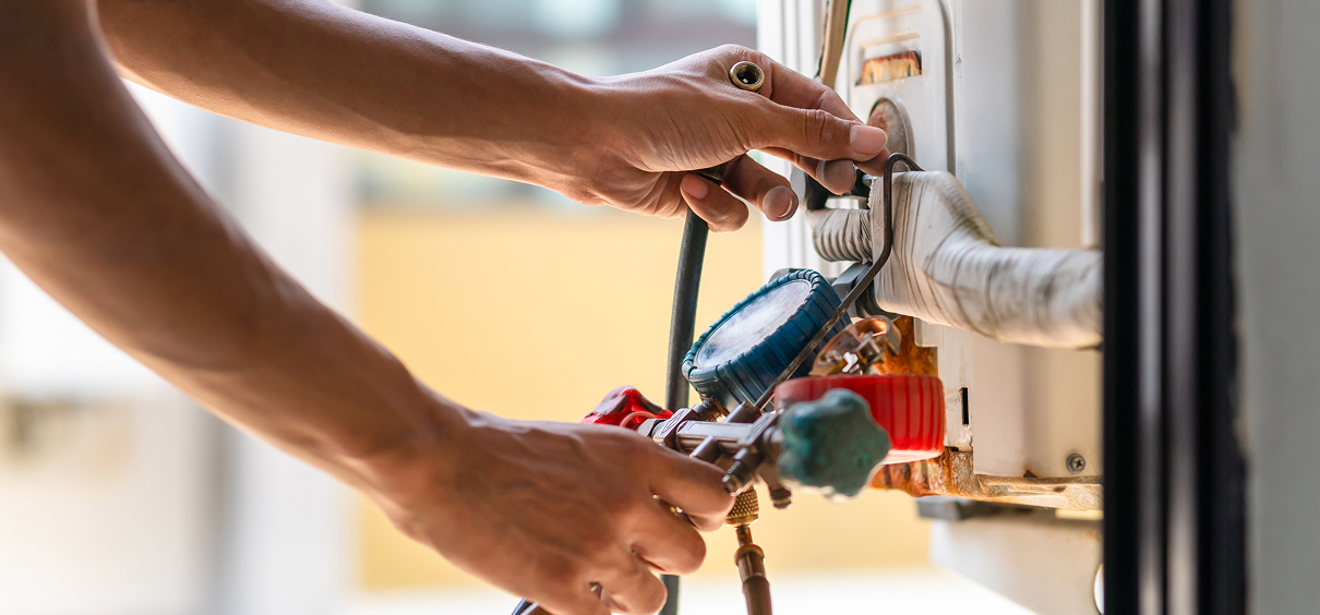 HVAC maintenance in progress